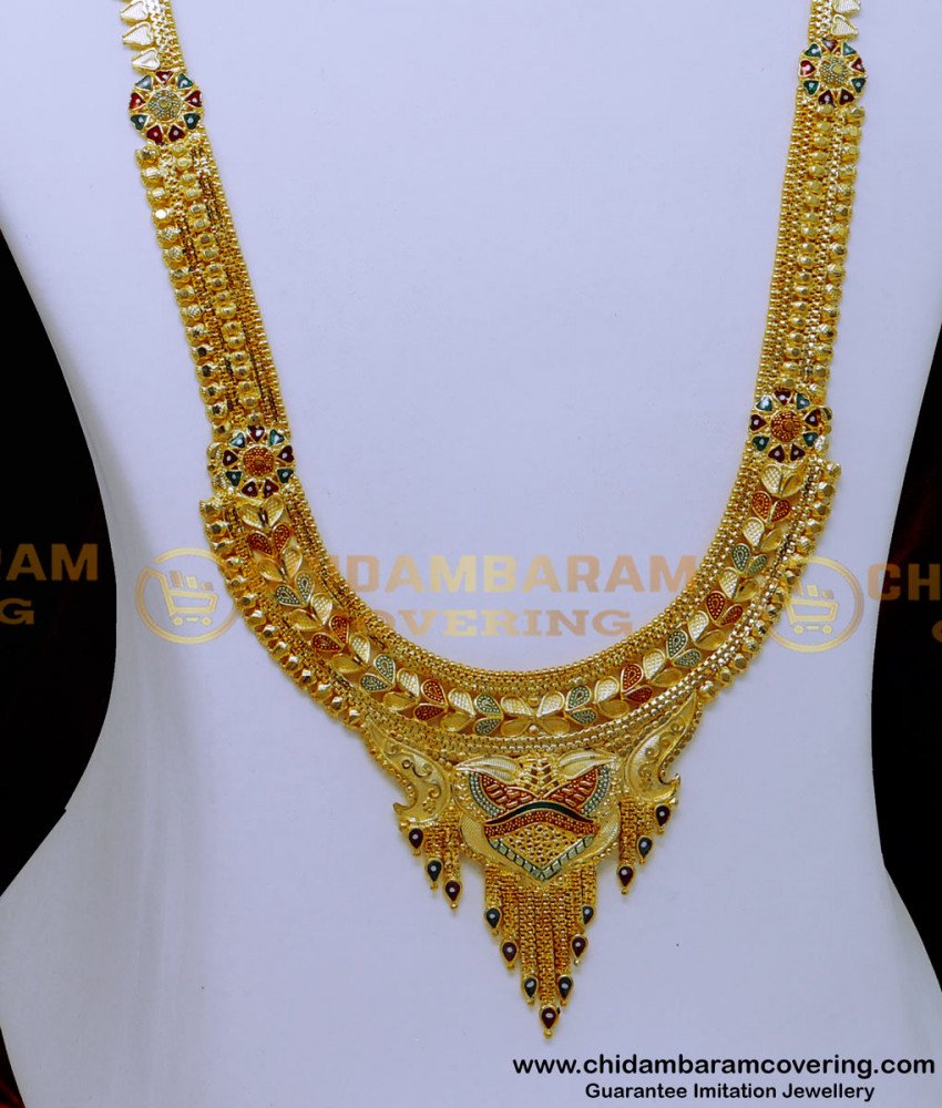 forming gold jewellery, 2 gram gold jewellery, artificial jewellery set for bridal, yellow gold haram designs