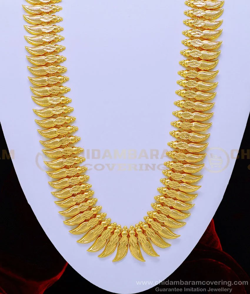 Buy 22k antique mango and ruby layered mangal gold haram Online from  Vaibhav Jewellers