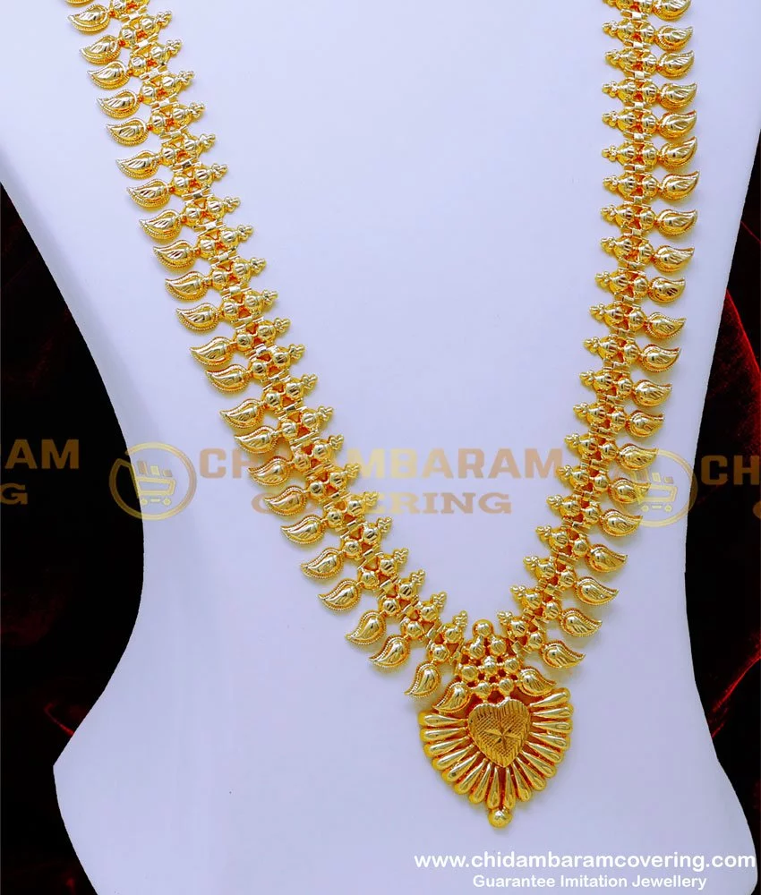 Latest gold long haram online designs with weight