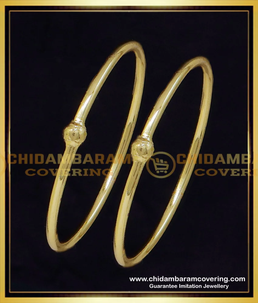 One gram gold bangles 2.4 size unique petran design - Swarnakshi Jewelry