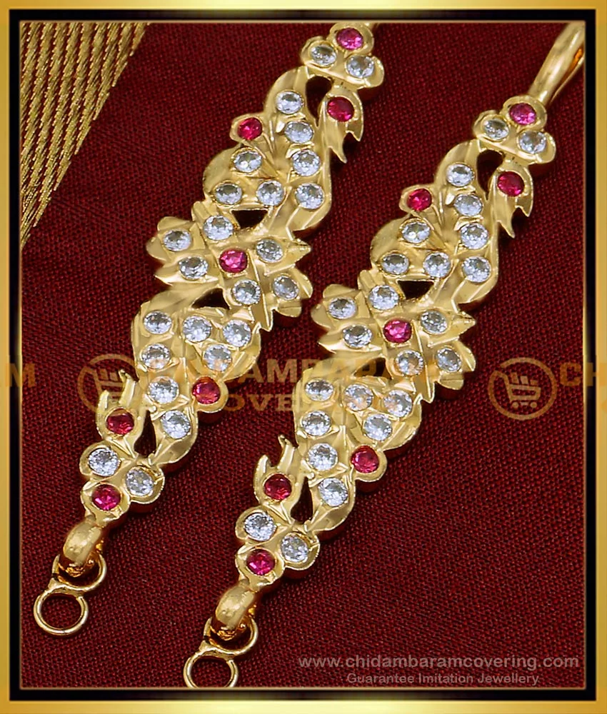 Buy Impon Jewellery Stone Mattal Ear Chain Designs for Ladies