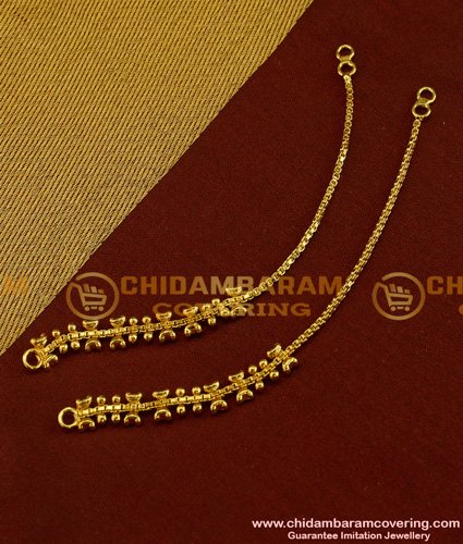 MAT20 - One Gram Gold Ear Side Chain Guarantee Jewellery Matilu For Earring 