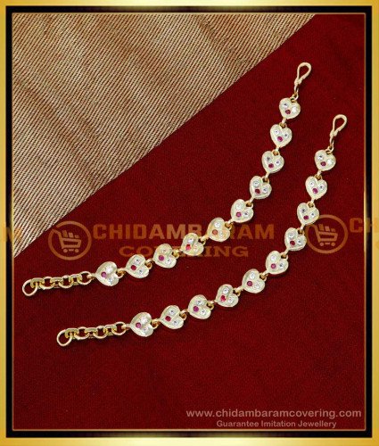 MAT253 - Gold Plated White and Ruby Stone Impon Matilu Designs