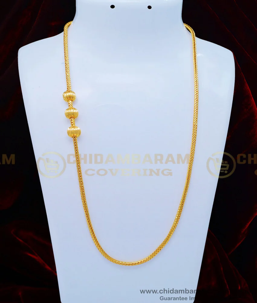 Buy Gold Look Without Stone Balls Model Thali Mugappu Chain ...