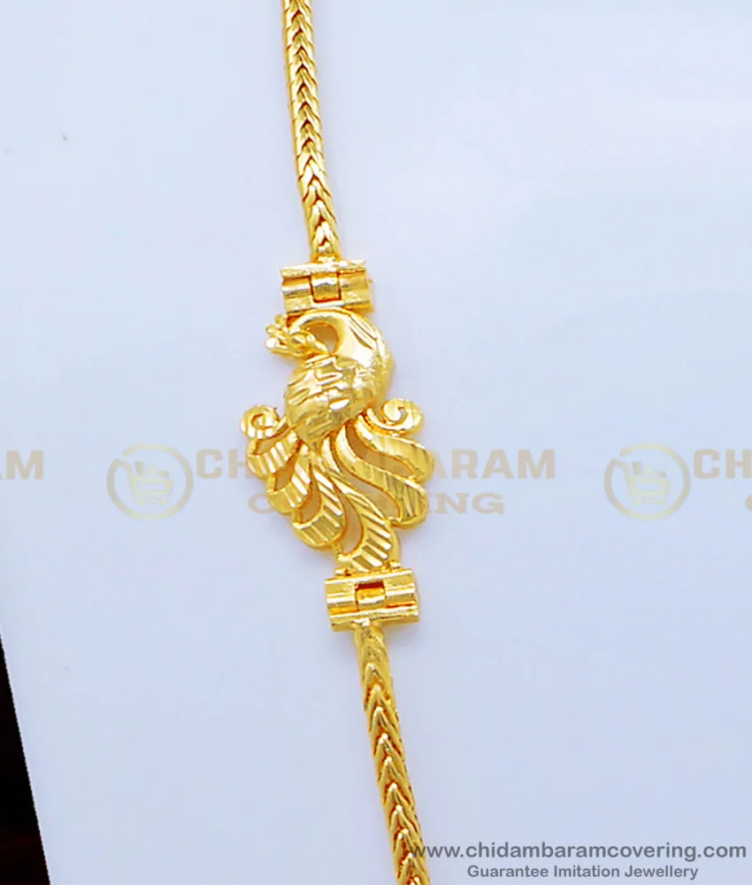 Buy Latest Peacock Design Without Stone Mugappu Chain One Gram ...
