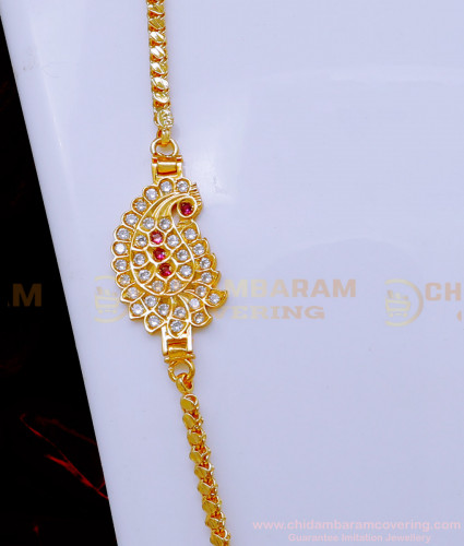 MCHN558 - New Model Mango Design Impon Stone Mugappu Thali Chain