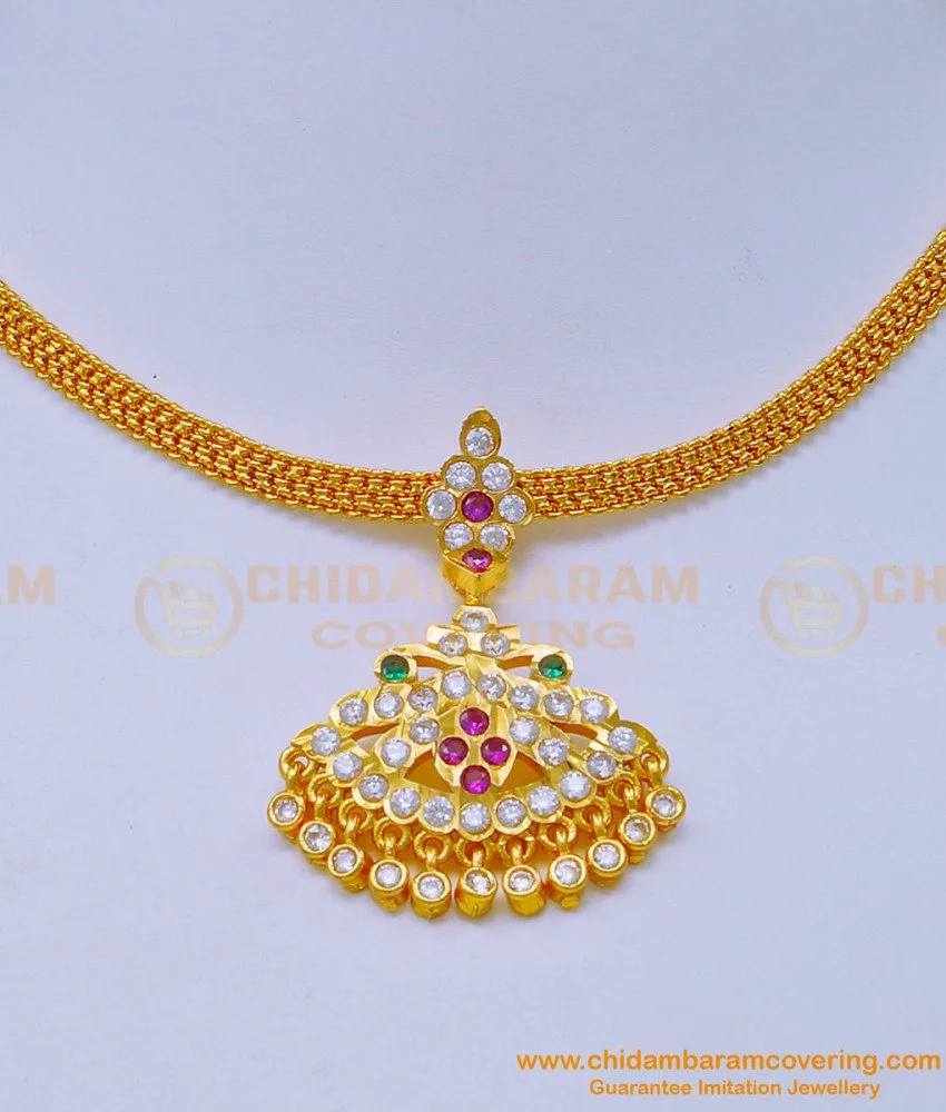 Buy Attractive Simple Light Weight Gold Covering Impon Attigai Necklace 