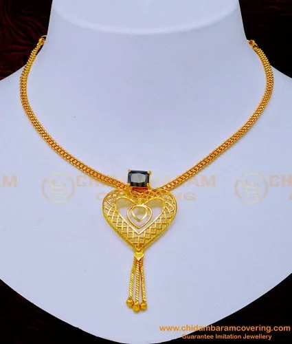 Black Brass Base Stone Studded Necklace Jewellery - Zakarto