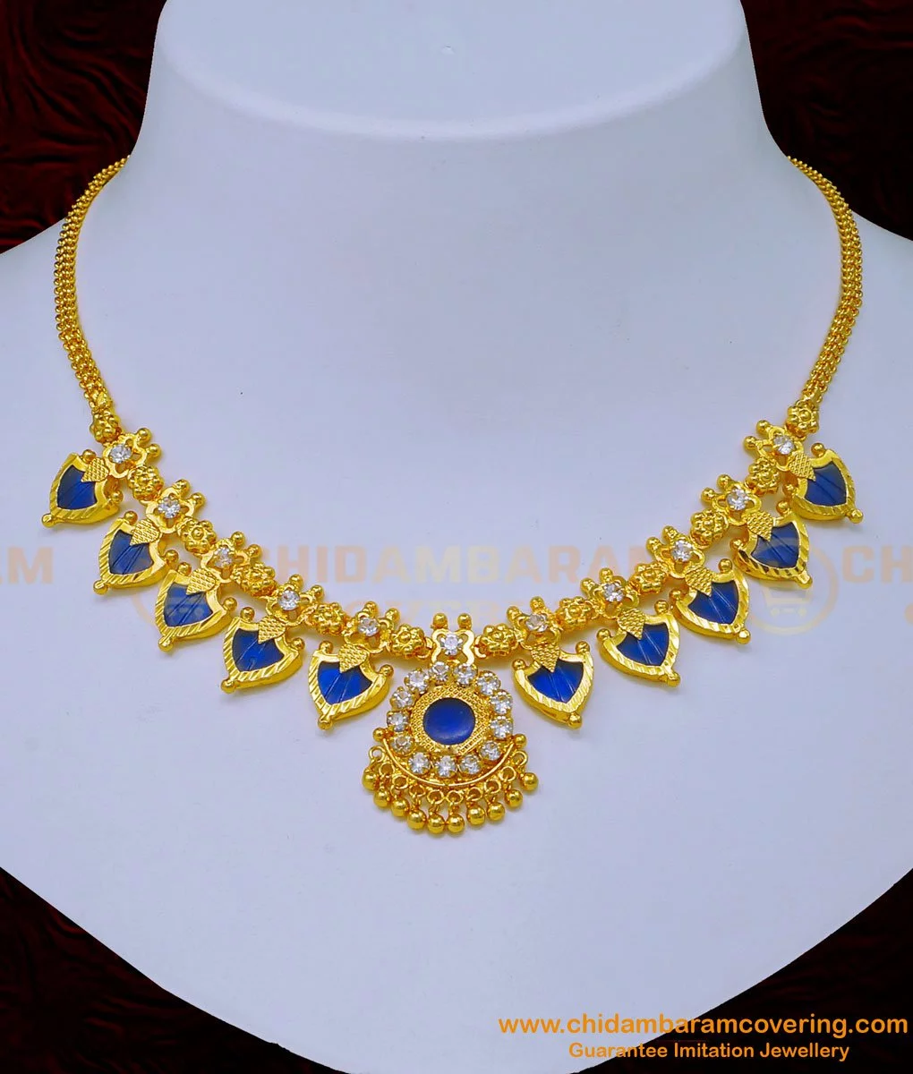 Buy Traditional Kerala Palakka Necklace Design Gold Light Weight ...