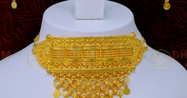 Gold plated choker necklace on sale online