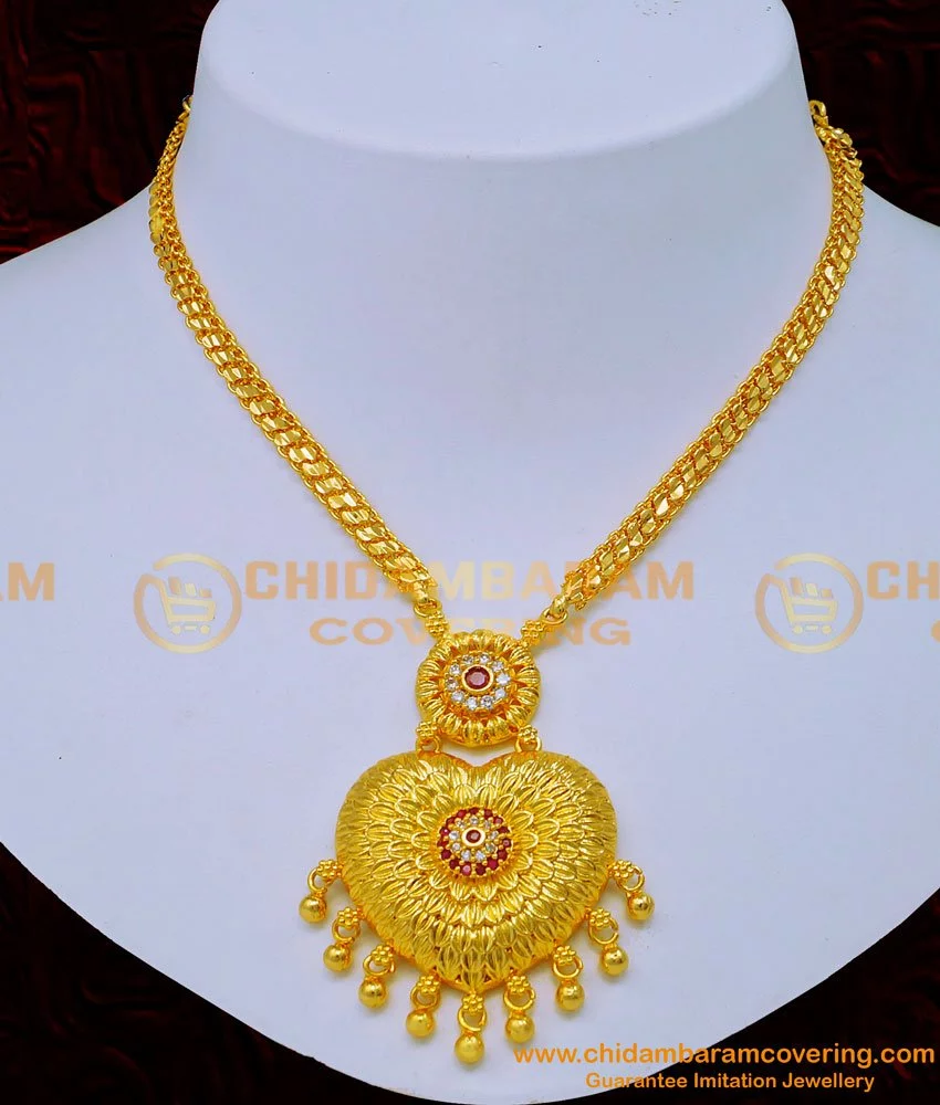 1 Gram Gold Stone Necklace Set - South India Jewels | Stone necklace set,  Gold stone necklace, Indian jewellery design earrings