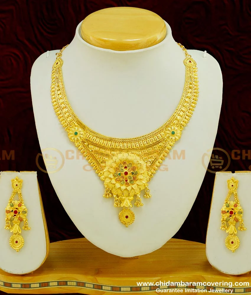 Showroom of 91.6 gold necklace earrings for woman | Jewelxy - 213263