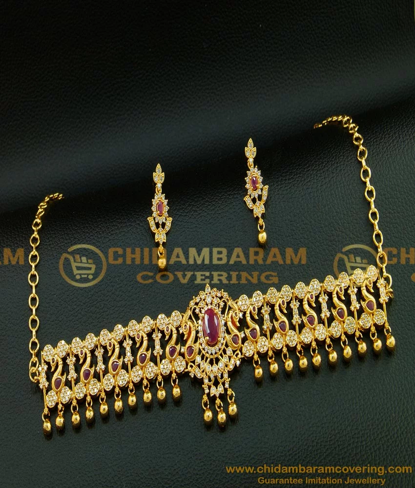 Haameda Green Gold Plated Kundan Choker Necklace Set – Paisley Pop Shop