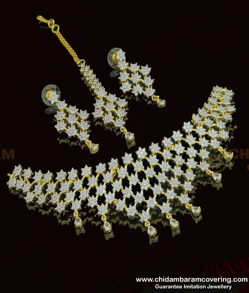 Edwardian Platinum Diamond Necklace with Sapphire Calibre