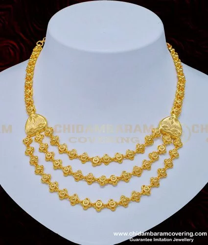 Buy Plain 1 Gram Gold Necklace Design For Party Wear Indian Jewelry NCKN2562