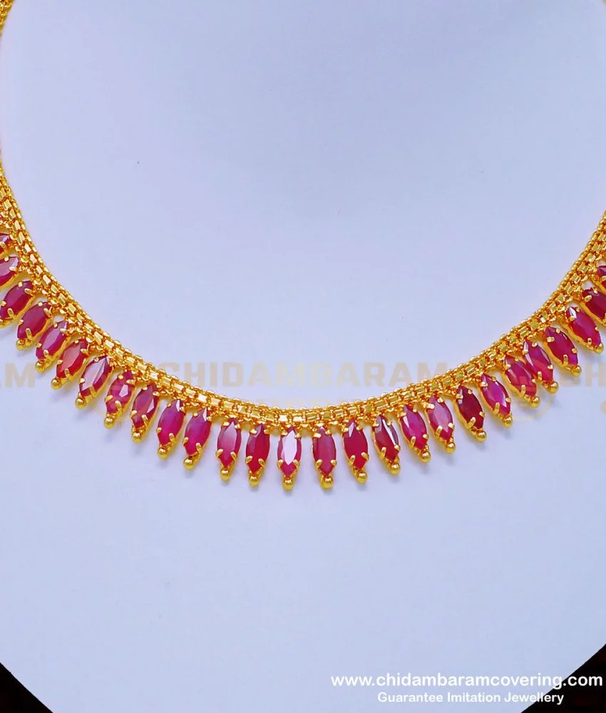 Ruby necklace one 2025 gram gold