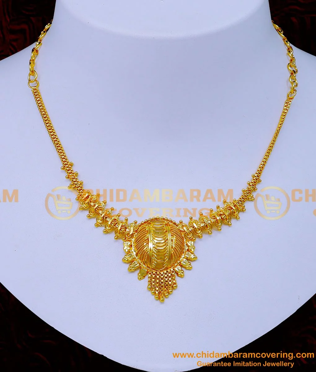 Simple gold necklace sale design images for wedding