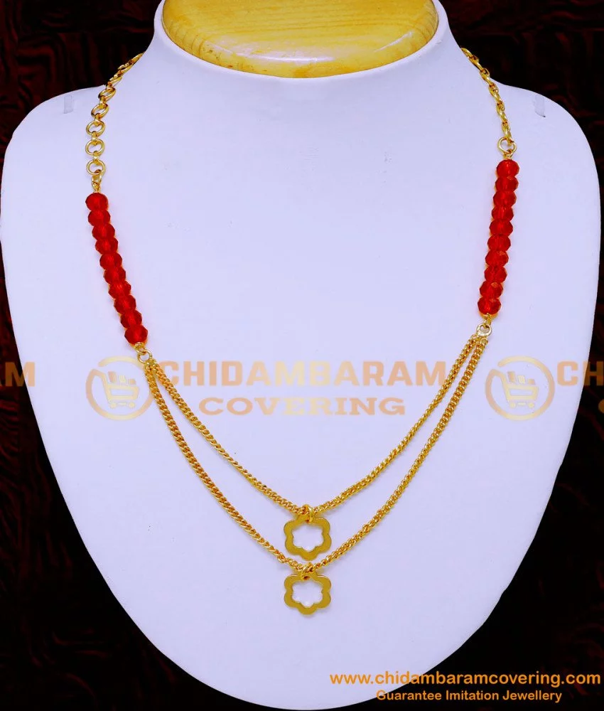 Buy Glitz n Glamor Red oval beads necklace with oxidised gold pendant and  matching earrings at Amazon.in