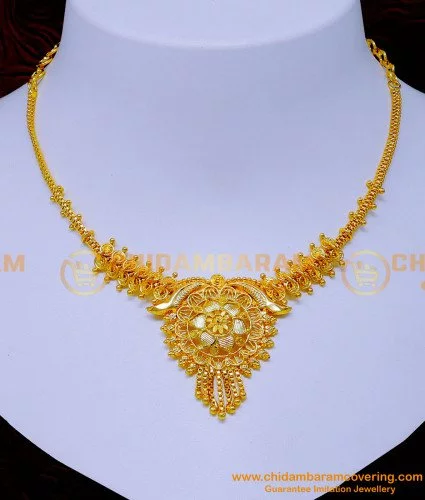 Arabic Gold Forming Choker Gold Necklace Earring Combo Shop Online NCKN3039