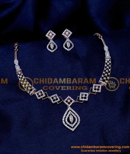 Glimmering Wave Diamond Necklace Set