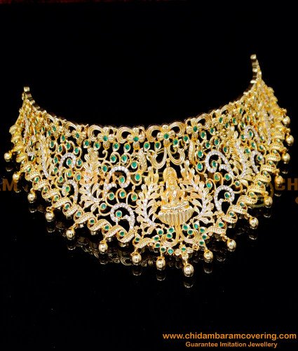 NLC1536 - Unique Gold Design Choker Necklace Stone for Wedding