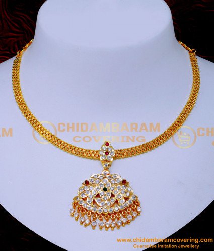 NLC1575 - Old Model Impon Jewellery Necklace Design Artificial 