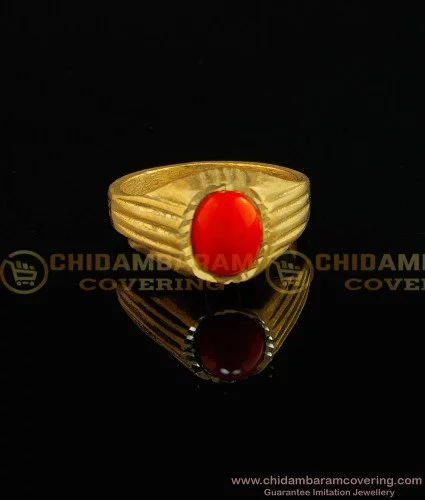 Buy Impon Pavazham Mothiram Gold Design One Gram Gold Red Coral Ring Buy Online