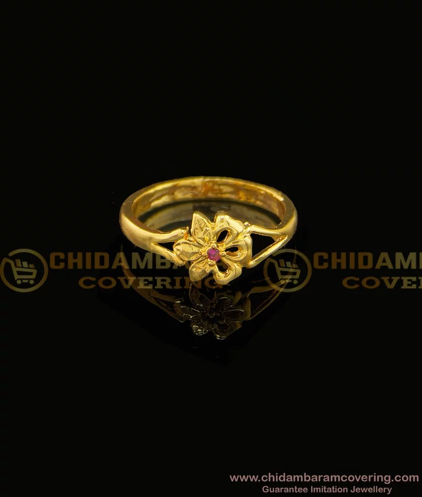 Buy Dainty Floral Gold Ring - Resin Collection |GRT Jewellers