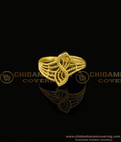 RNG105 - Gold Plated Modern Plain Gold Ring Design for Female 