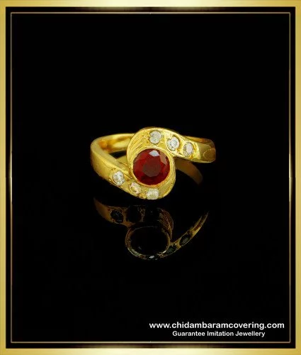 rng174 latest impon one gram gold stone ring collections for women 1