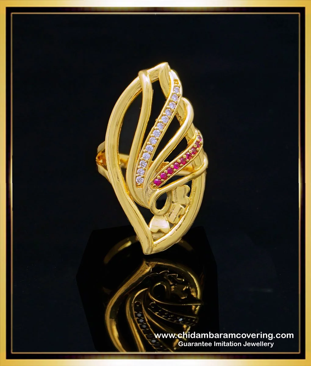 14K Gold Ring, Double Beaded Chevron Design Ring, 14K Gold, Gold Stack –  Diamond Origin
