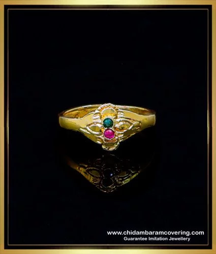 18K Gold Plated Emerald Green Ring - Pearlory