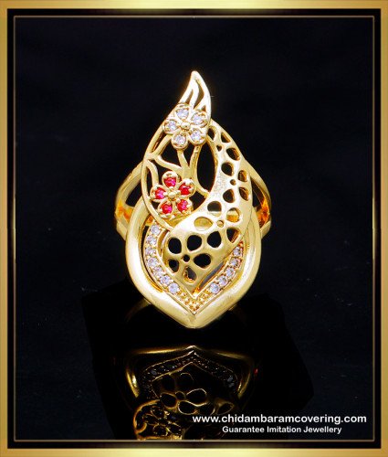 RNG428 - Gold Model Party Wear Modern Ring Designs for Female
