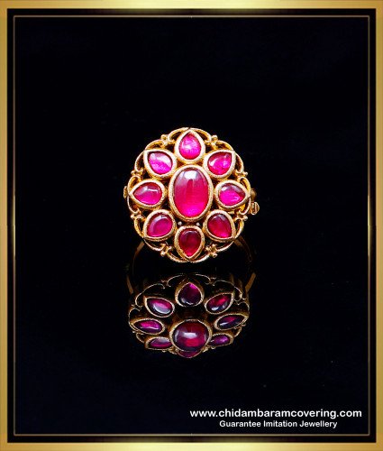 RNG477 - Premium Quality Antique Jewellery Ruby Kemp Stone Ring